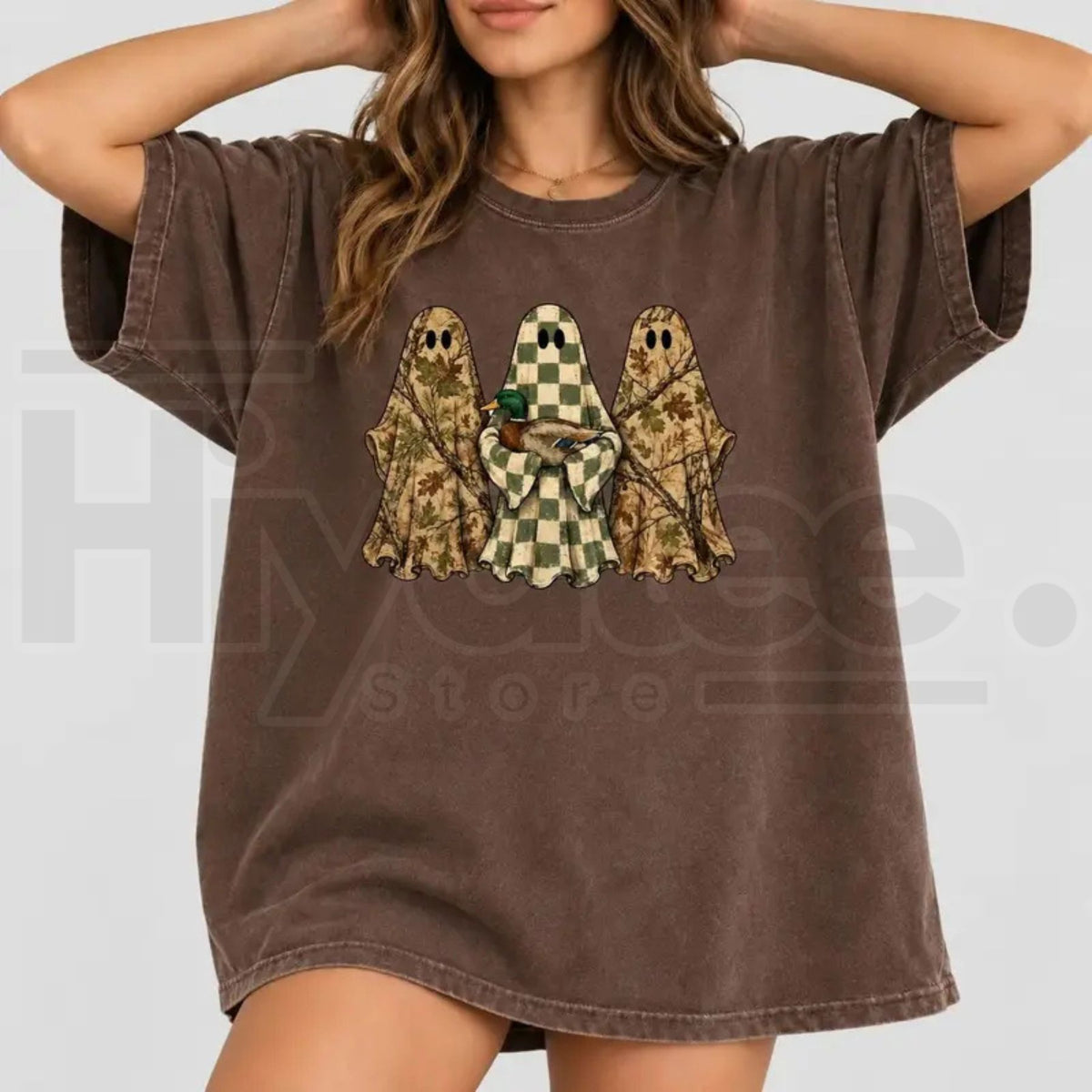 Hunting Season Ghosts Comfort Colors Shirt Camo Mallard Duck Halloween Tee