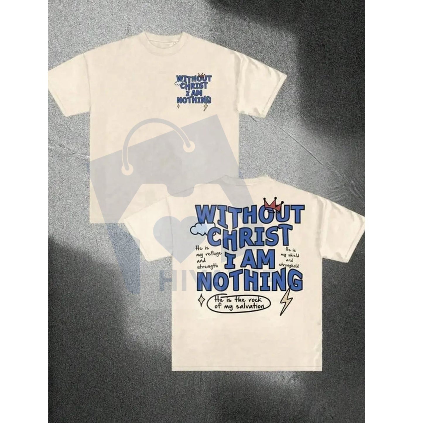 "Without Christ I Am Nothing" Letter Print T-Shirt – Men's Street Fashion Casual Tee