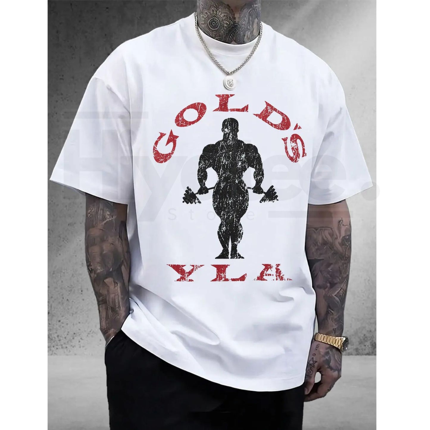 Gold's Gym Weightlifting Graphic Tee – Men's 100% Cotton Bodybuilding T-Shirt