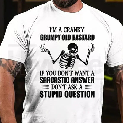 Cranky Grumpy Old Bastard Funny Sarcastic T-Shirt – Men's Graphic Tee