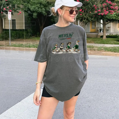 Comfort Colors Merlin Mexico Duck Shirt – Funny Mexico Goose Tee, Retro Flag Brush Stroke Viral Meme Tank Top