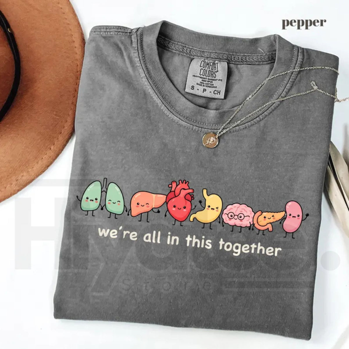 Comfort Colors We're All In This Together Cute Organ Anatomy Tee