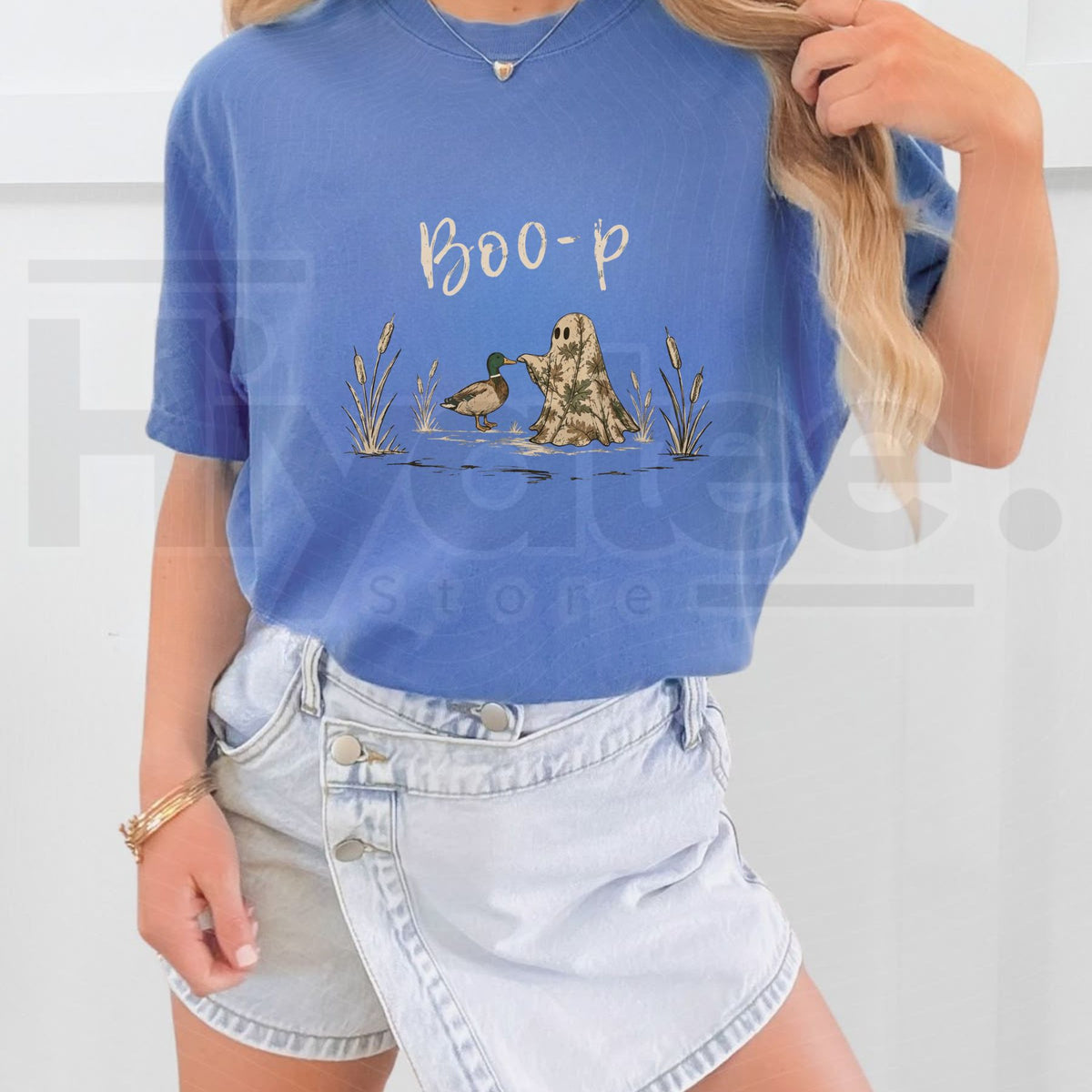 Comfort Colors Boo-P Duck & Camo Ghost T-Shirt – Funny Halloween Hunting Tee