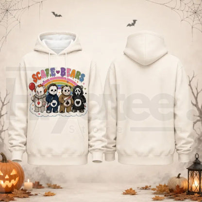 Scare Bears Cute Halloween Graphic Hoodie – Spooky Pastel Goth Unisex Pullover