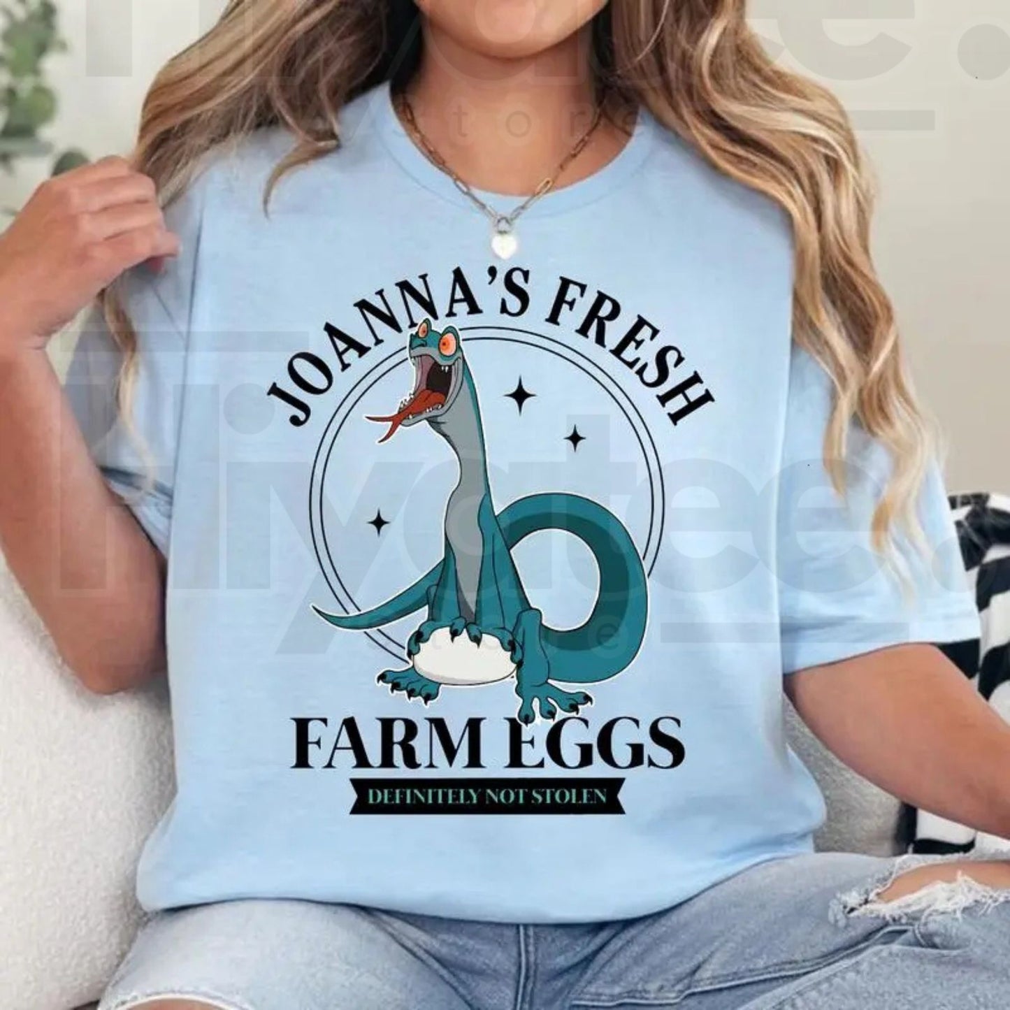 Joanna the Goanna Fresh Farm Eggs T-Shirt – Funny Rescuers Down Under Movie Graphic Tee
