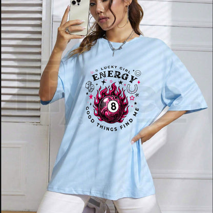 Lucky Girl Energy T-Shirt – Positive Manifestation Graphic Tee