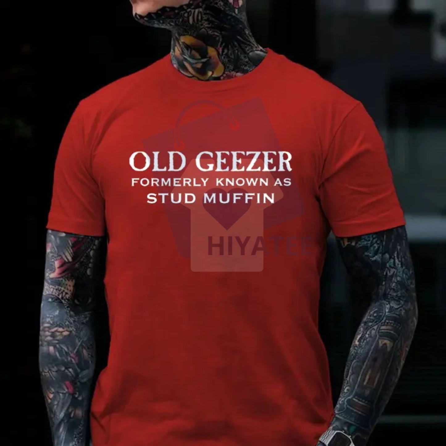 "Old Geezer Formerly Known As Stud Muffin" T-Shirt – Funny Men's Graphic Tee, Made in USA