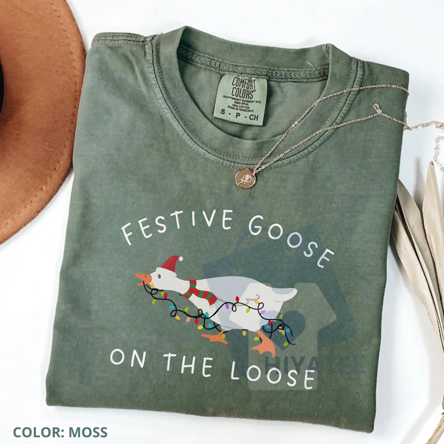 Festive Goose on the Loose Christmas T-Shirt