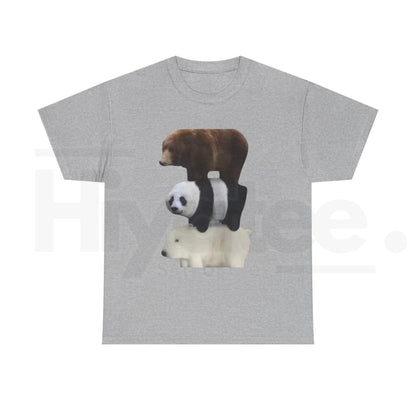 Stacked Bears Graphic Tee – Cute Polar, Panda & Brown Bear Unisex Shirt
