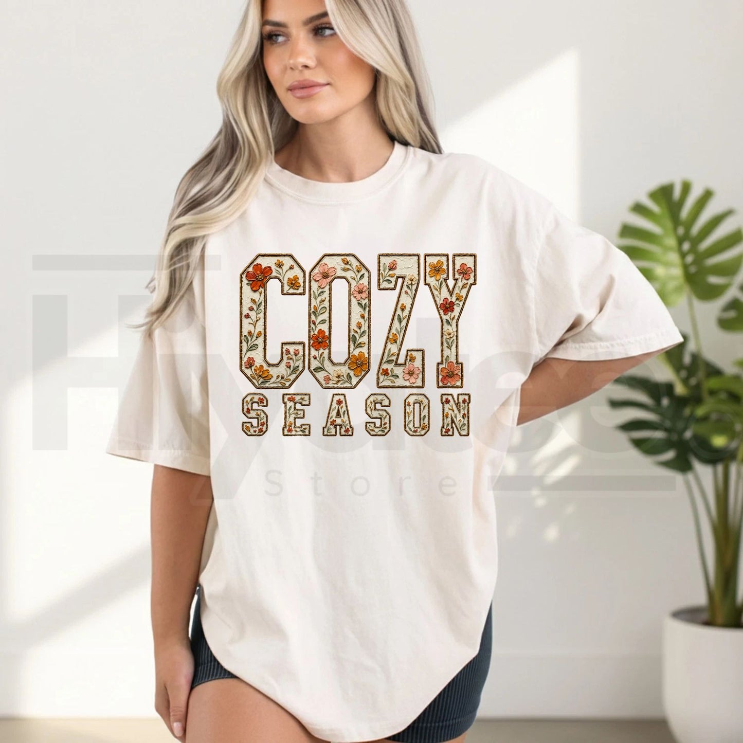 Floral Cozy Season Comfort Colors Shirt Trendy Fall Tee Gift for Her