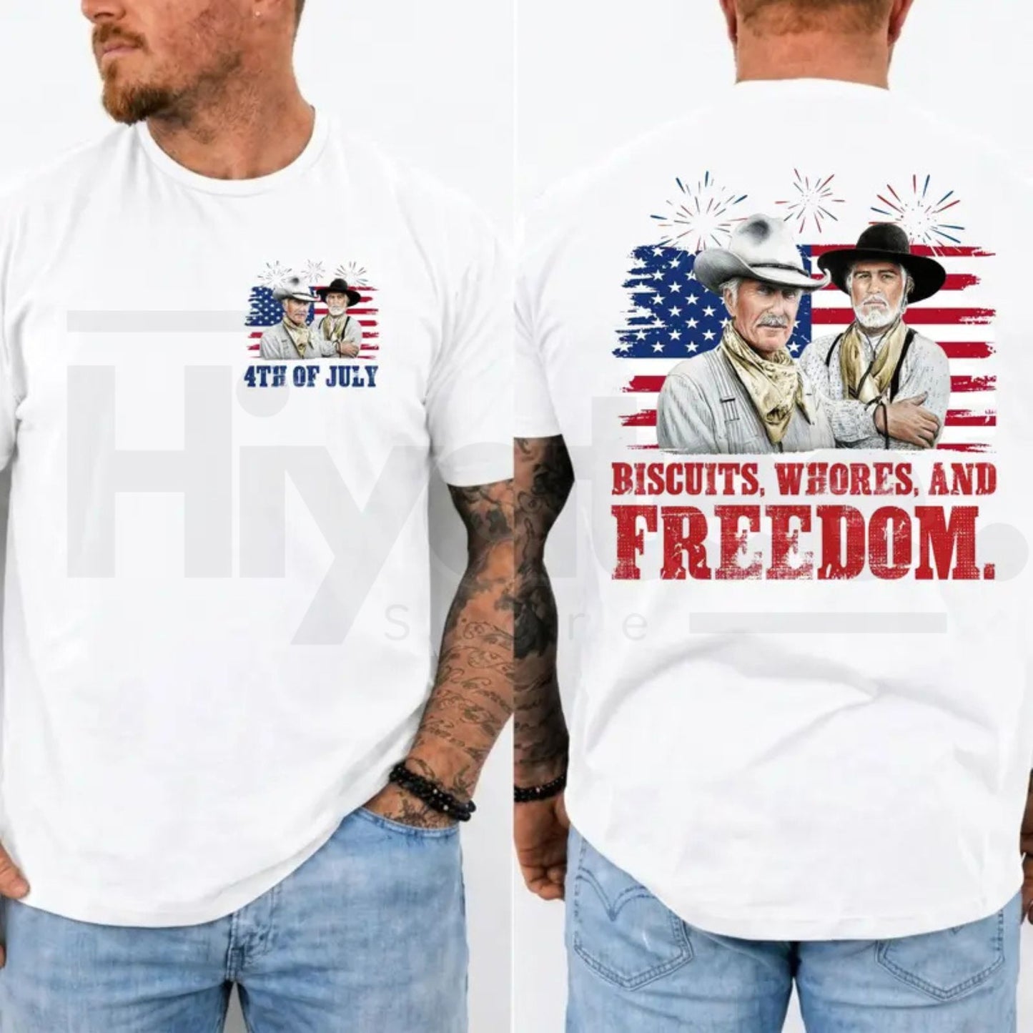 Biscuits And Whores T-Shirt – Funny Lonesome Dove Western Movie 4th Of July Tee