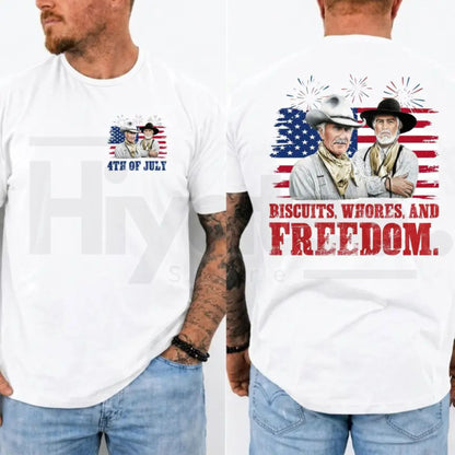 Biscuits And Whores T-Shirt – Funny Lonesome Dove Western Movie 4th Of July Tee