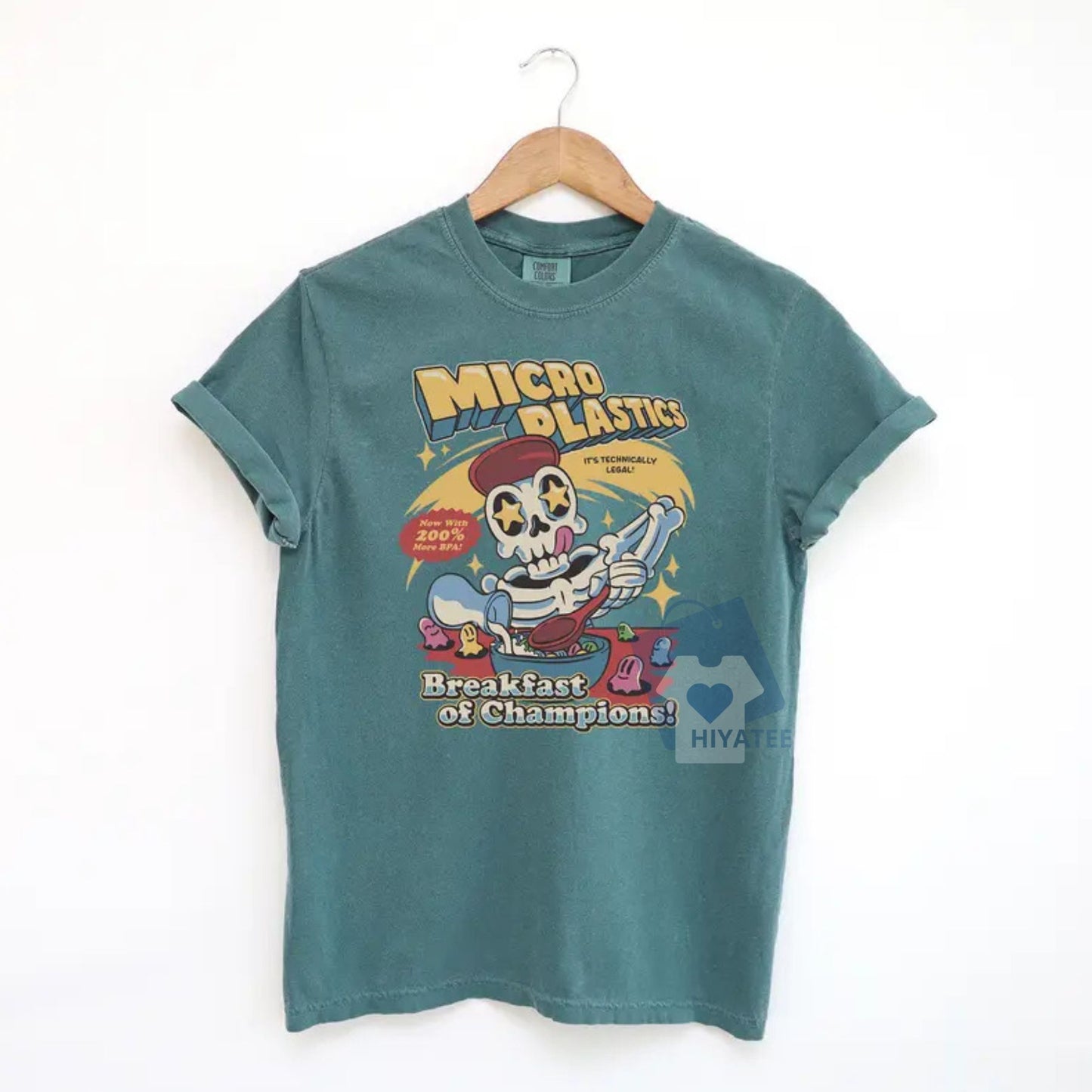 Micro Plastics Breakfast Skull Comfort Colors Shirt, Funny Food Graphic Tee, Skeleton Tshirt