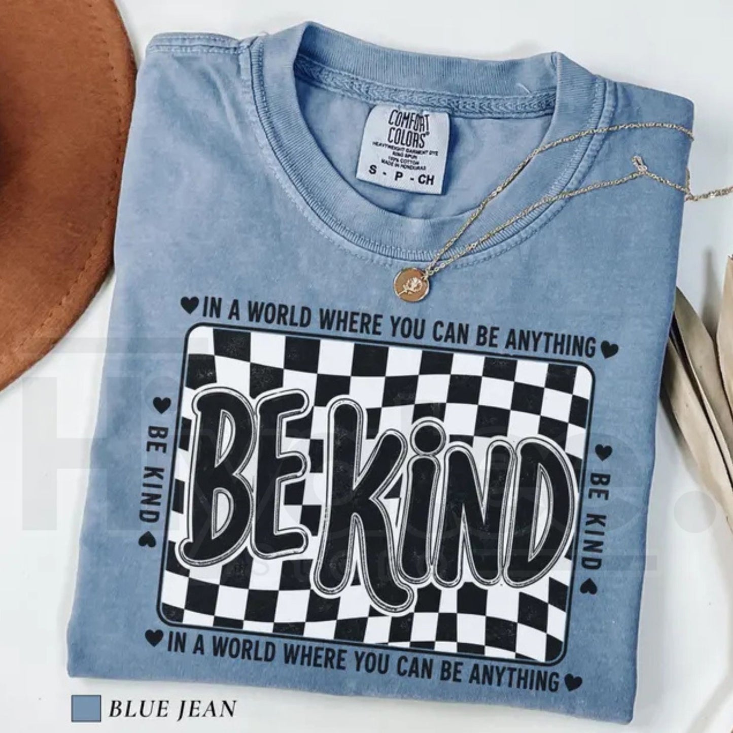 Comfort Colors Checkered Be Kind Shirt Retro Motivational Teacher Tee