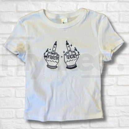 Give ICE The Finger Embroidered Baby Tee – Activist Unisex T-Shirt, Social Justice & Protest Graphic Top