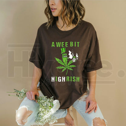 "A Wee Bit Highrish" Funny 4th of July T-Shirt – Irish Pot Smoking Graphic Tee