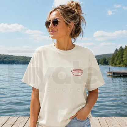 Comfort Colors Just Here For The Wieners T-Shirt – Funny 4th of July Double Sided Hot Dog Patriotic Summer Tee