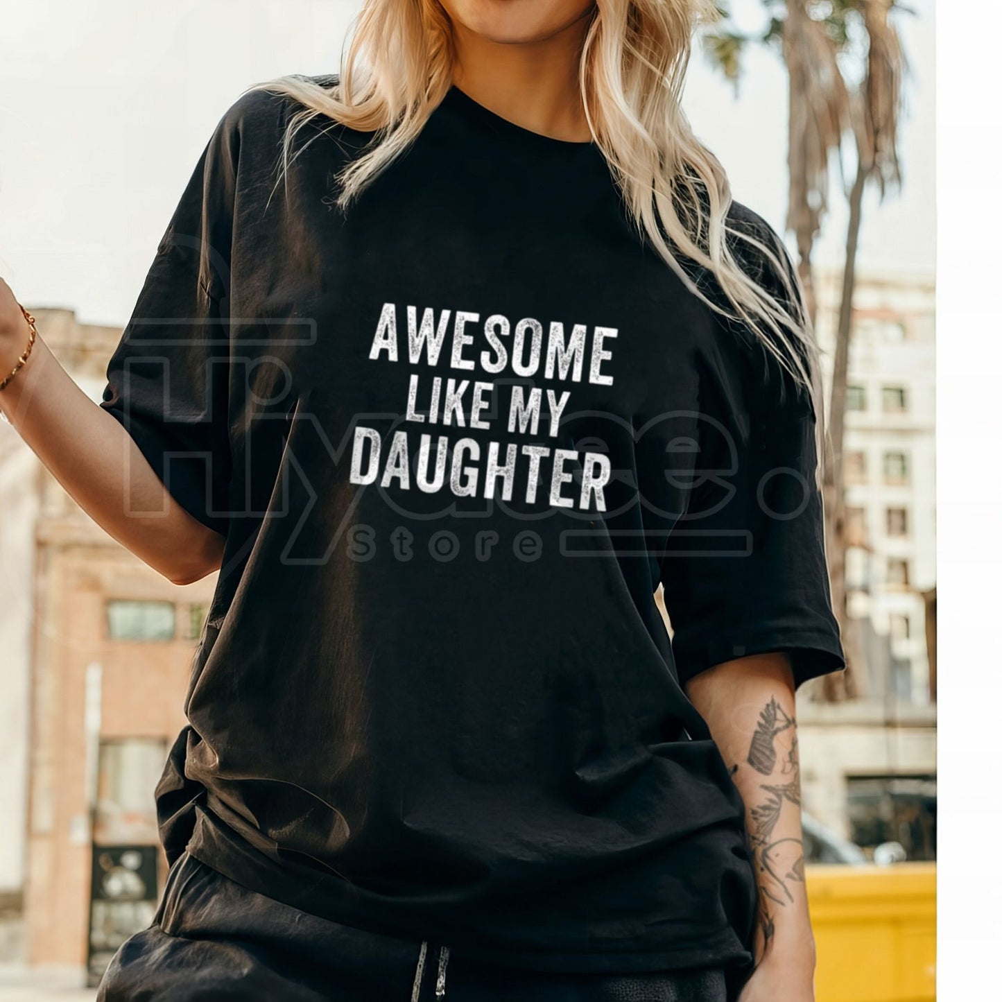 "Awesome Like My Daughter" T-Shirt – Funny Father’s Day Proud Dad Humor Cotton Tee