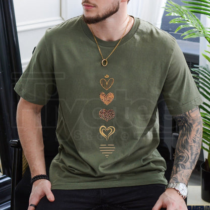 Women's Oversized Heart Print T-Shirt – Casual Cotton Crew Neck Loose Fit Tee
