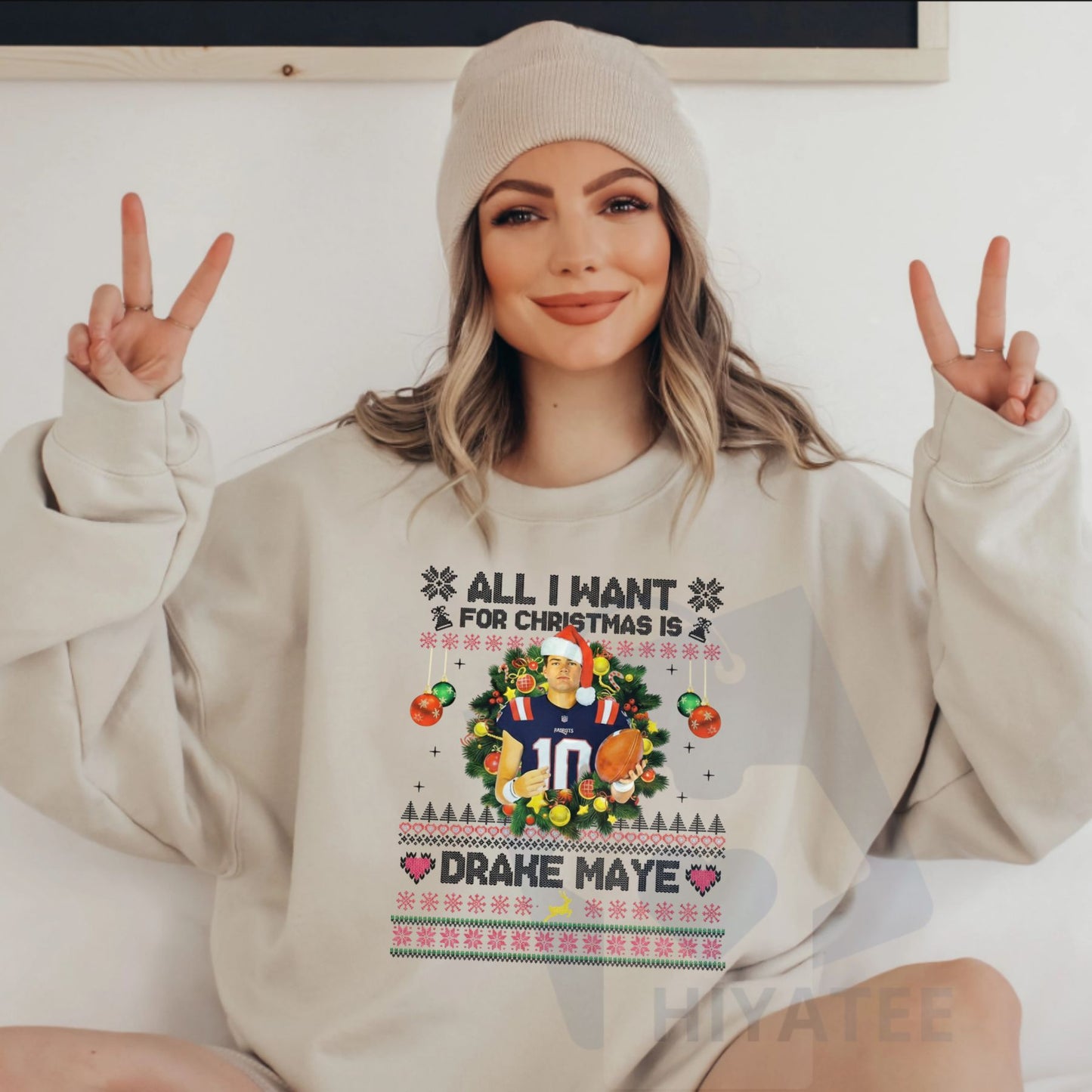 Drake Maye All I Want For Christmas Sweatshirt