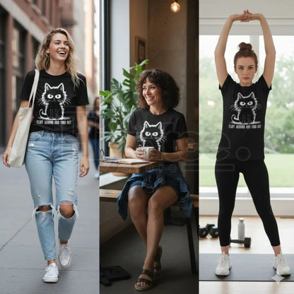 "Fluff Around And Find Out" Funny Cat T-Shirt – Humorous Gift for Men & Women