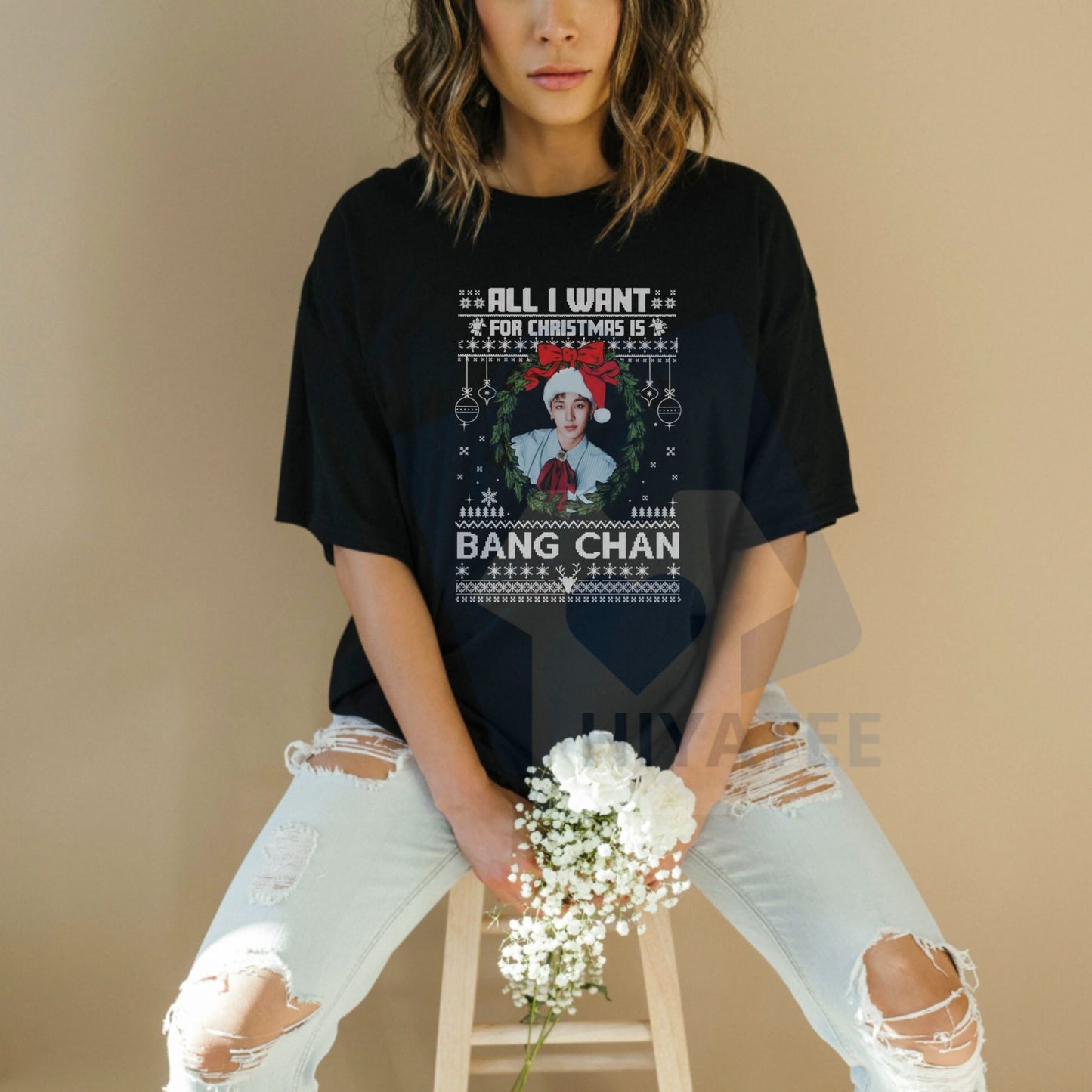 "All I Want For Christmas Is Bang Chan" T-Shirt – Funny K-Pop Stray Kids Fan Gift Jumper