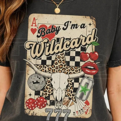 Comfort Colors® Trendy Cowgirl T-Shirt – Retro Wild Card Collage Tee, Wild West Graphic Quotes Country Shirt