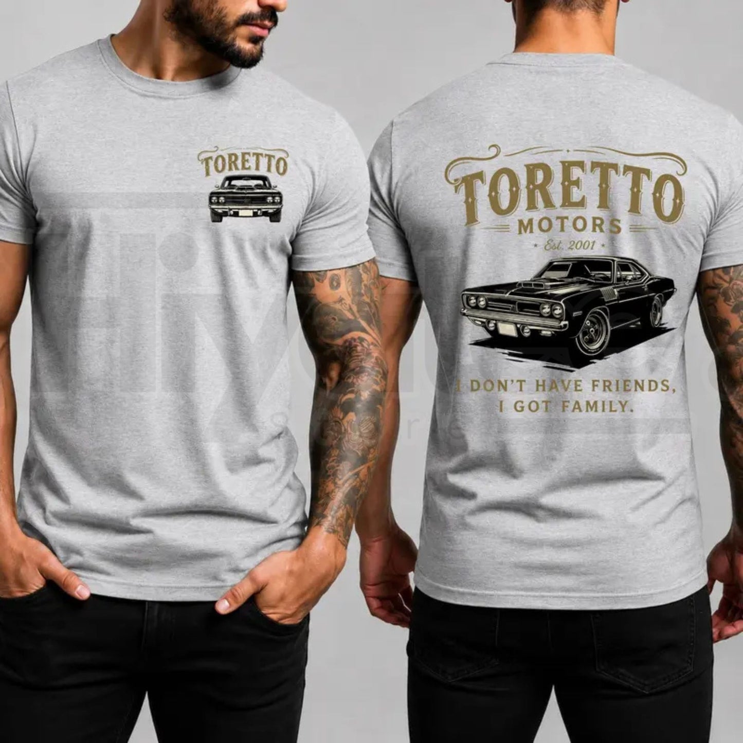 Toretto Motors Vintage Racing T-Shirt – Muscle Car Street Racing Graphic Tee