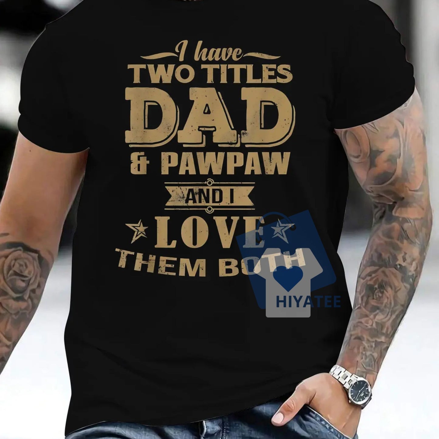 Dad & Papaw T-Shirt – 100% Cotton Men’s Tee, Father’s Day Gift for Dad & Grandpa