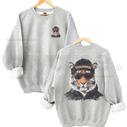 Vintage Spirit Animal Football Sweatshirt – City Team Graphic Pullover, Retro Game Day Crewneck, Casual Cozy Sweatshirt