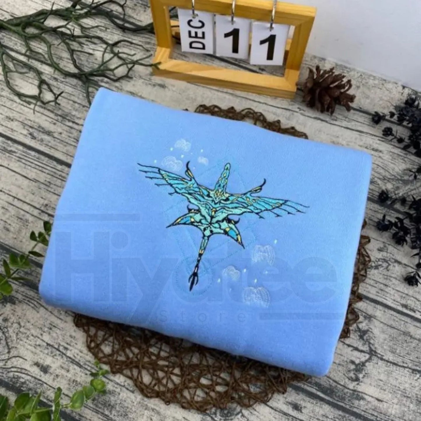 Embroidered Avatar "Fire and Ash" Sweatshirt – Pandora Elemental Fantasy Crewneck, Matching Couple Gift