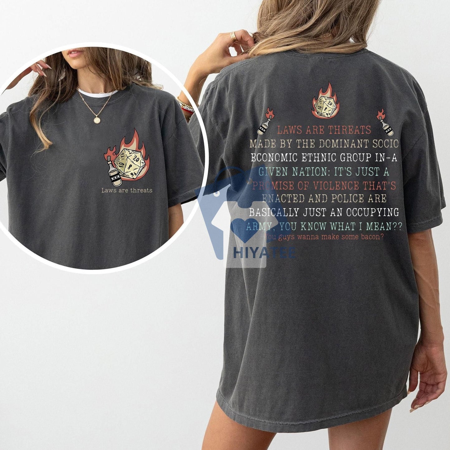 Laws Are Threats 2 Sides T-Shirt – Vintage D&D Shirt, Retro 90s Dungeons and Dragons Tee for RPG Fans