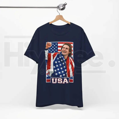 Jack Hughes Inspired Team USA Hockey Shirt – 2026 Olympic Fan Graphic Tee