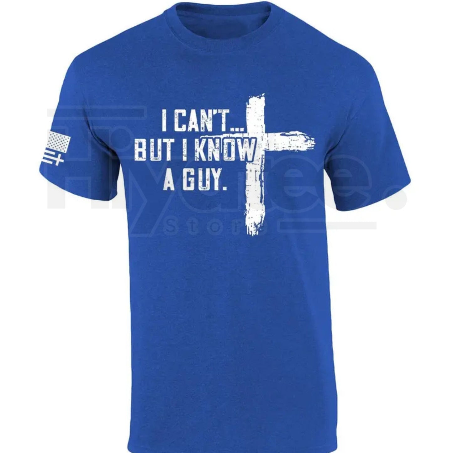 Mens Christian Tshirt I Can't But I Know A Guy Cross Short Sleeve T-shirt Fabric Menswear