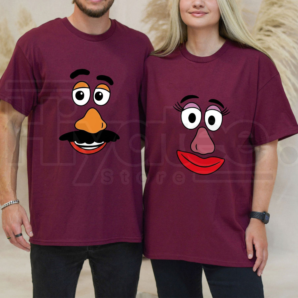Comfort Colors Mr & Mrs Potato Head Thanksgiving T-Shirt – Funny Couple & Family Fall Tee