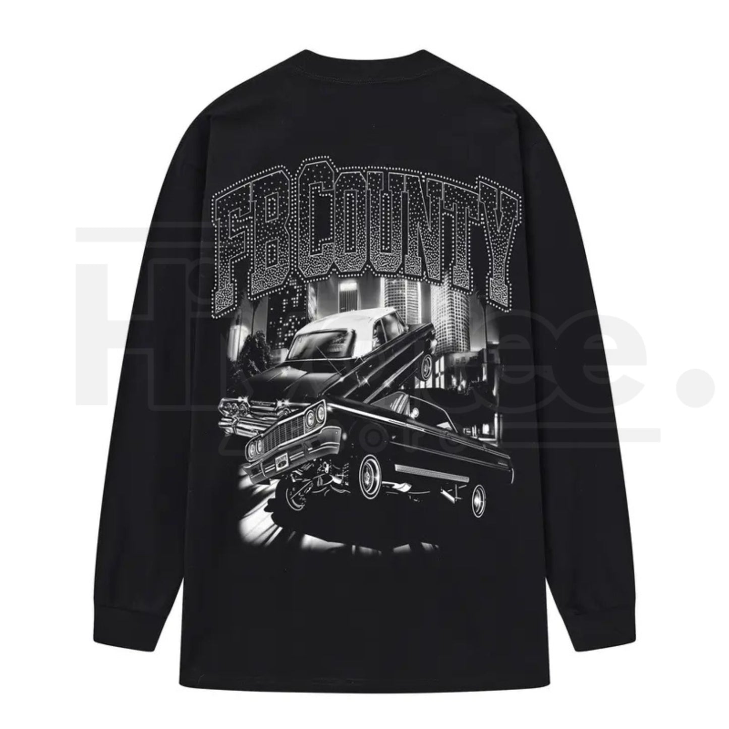 FB County Graphic Long Sleeve T-Shirt – Classic Streetwear Style, Heavyweight Long Sleeve Tee