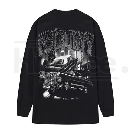 FB County Graphic Long Sleeve T-Shirt – Classic Streetwear Style, Heavyweight Long Sleeve Tee