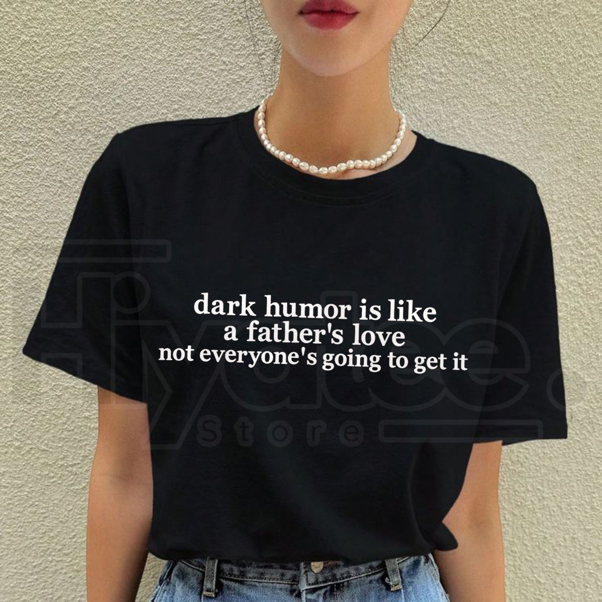 Dark Humor Father's Love Embroidered Slogan Graphic Tee – Vintage Sarcastic Cotton T-Shirt