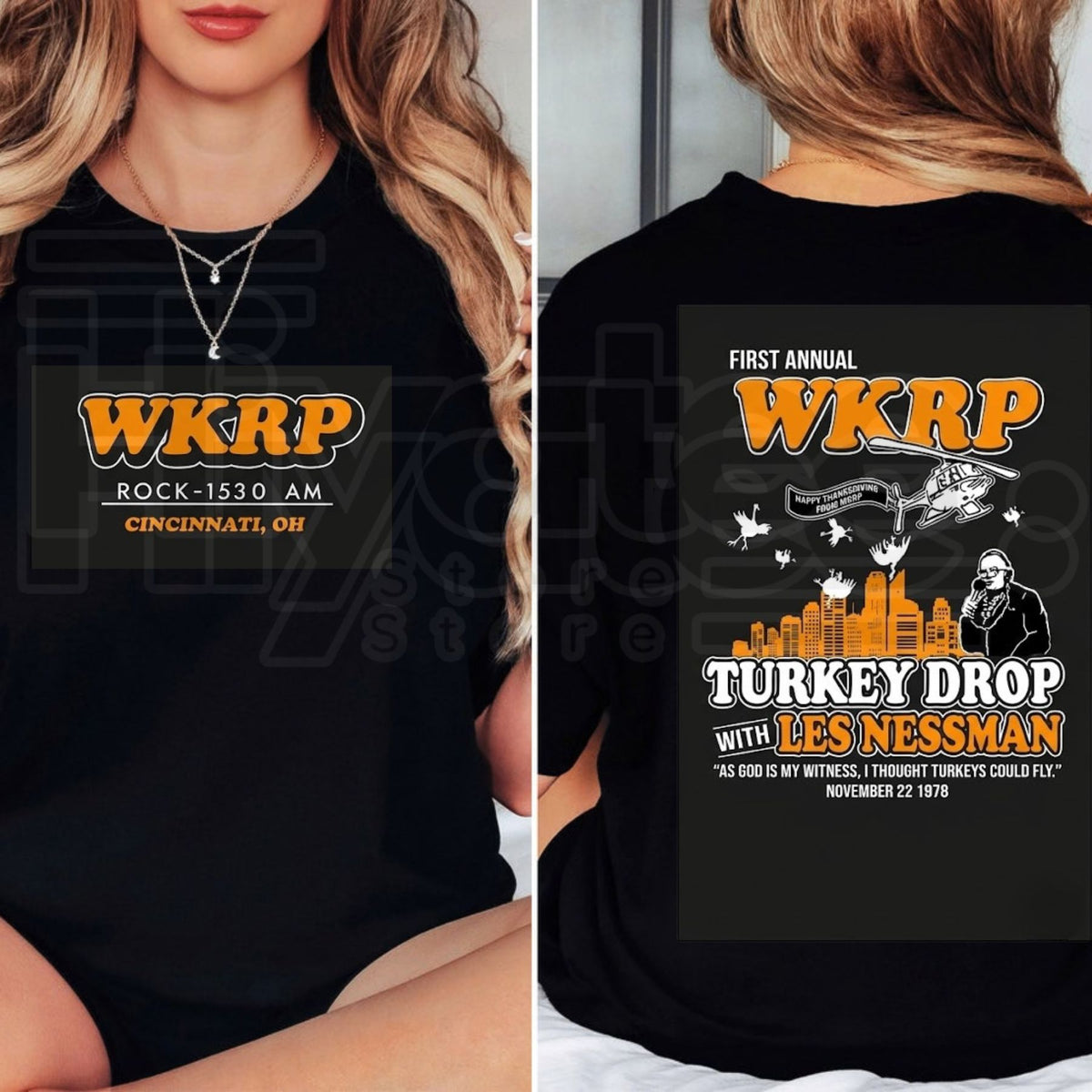 WKRP Turkey Drop Thanksgiving T-Shirt – Retro Les Nessman 1978 TV Comedy Graphic Tee