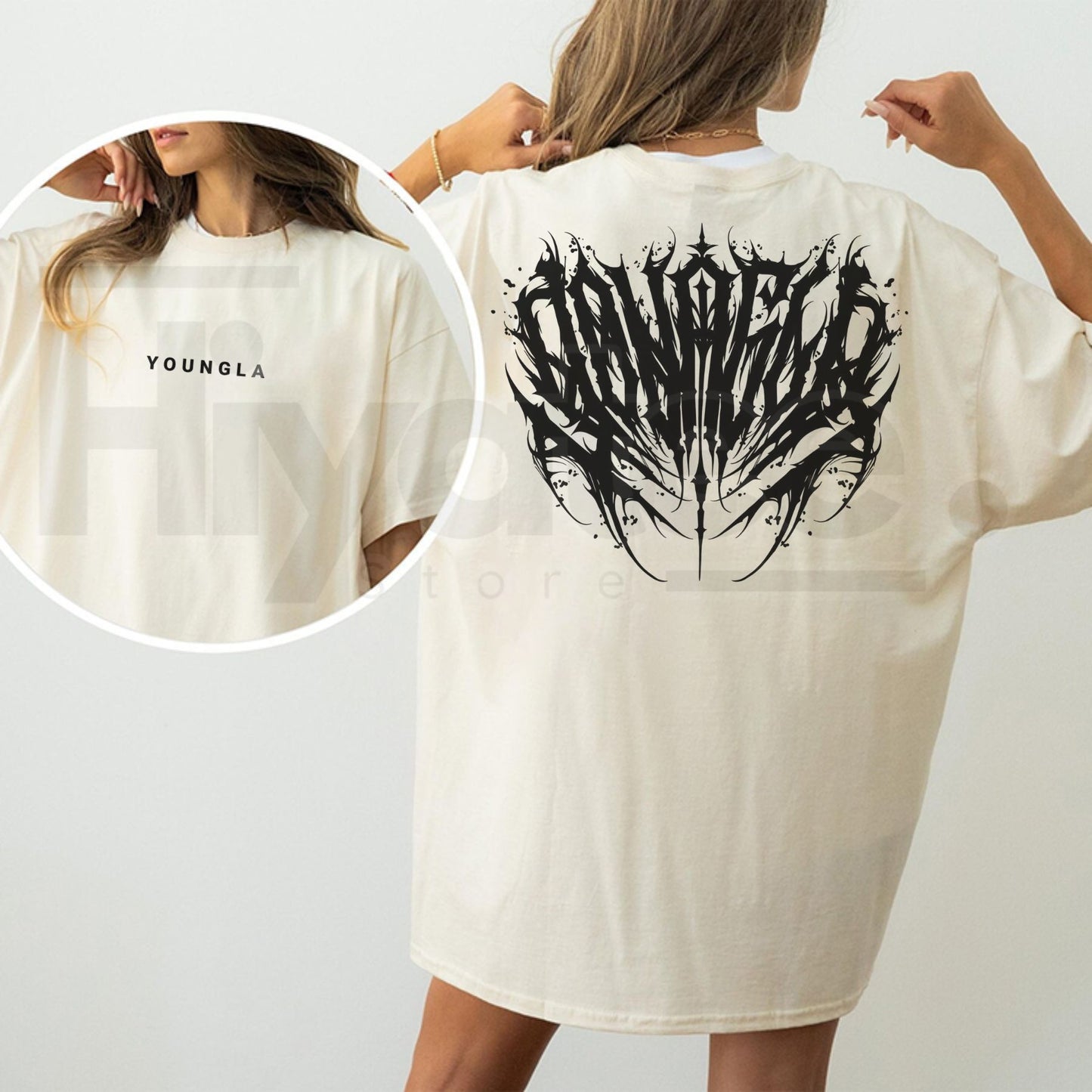 Vintage Chaos Y2K T-Shirt – 230G Heavyweight Cotton Acid Wash Gothic Tee