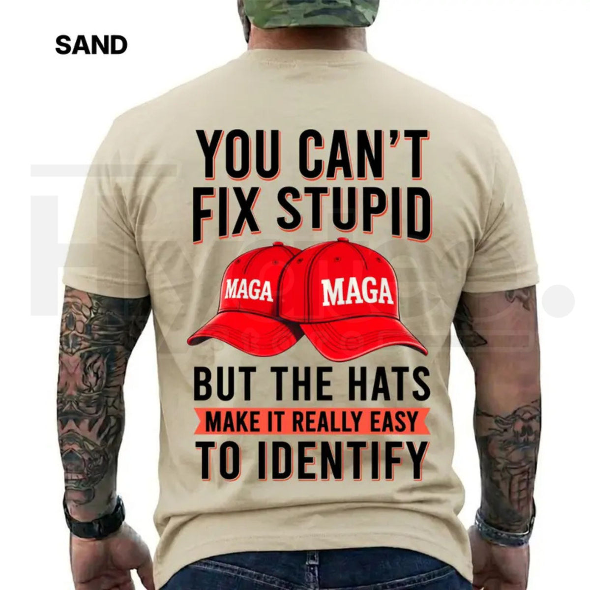 You Can't Fix Stupid But The Hats Make It Easy T-Shirt – Funny Anti Trump Graphic Tee