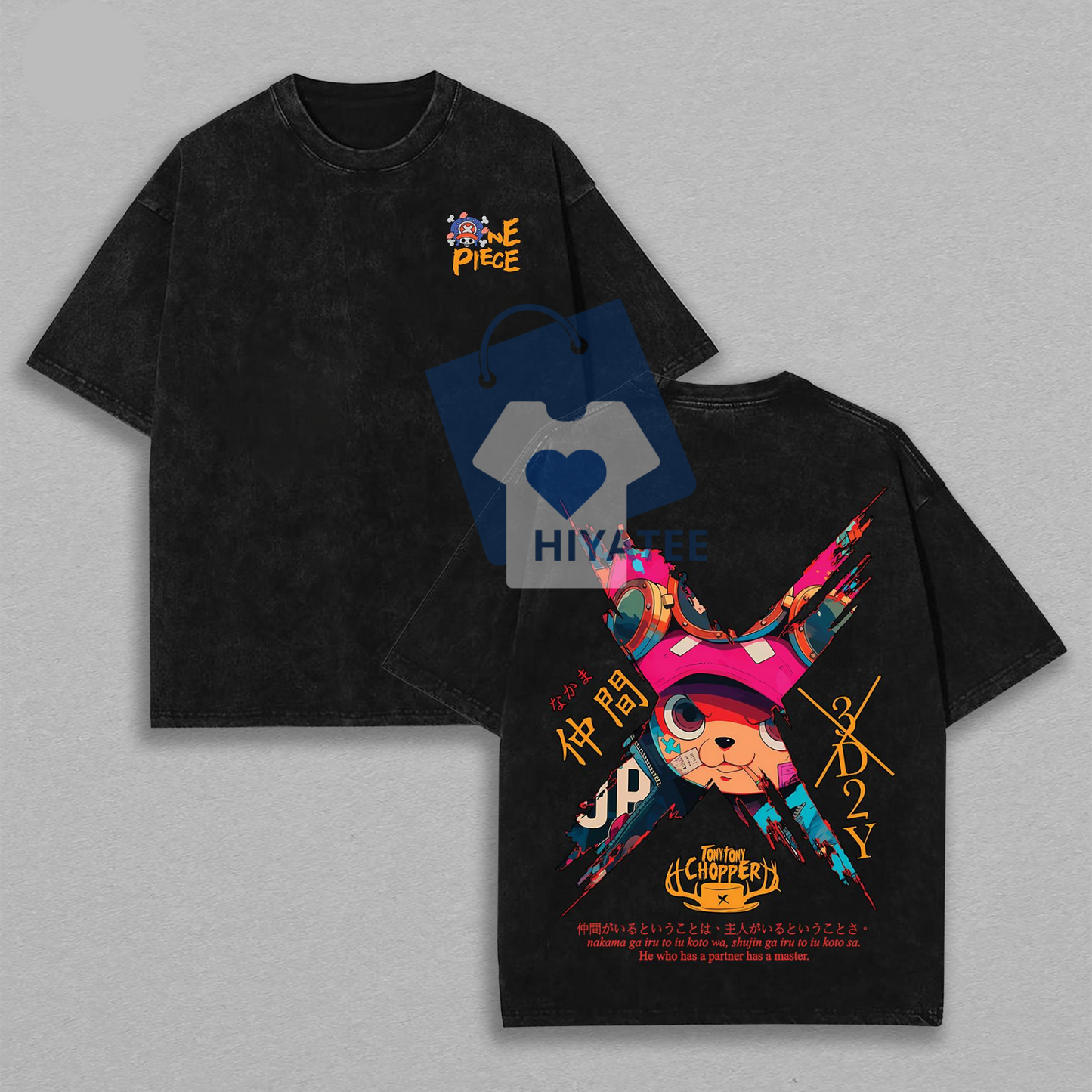 Limited Tony Tony Vintage Washed Tee – 90s One Piece Oversized Unisex T-Shirt, Lightweight Cotton Anime Gift