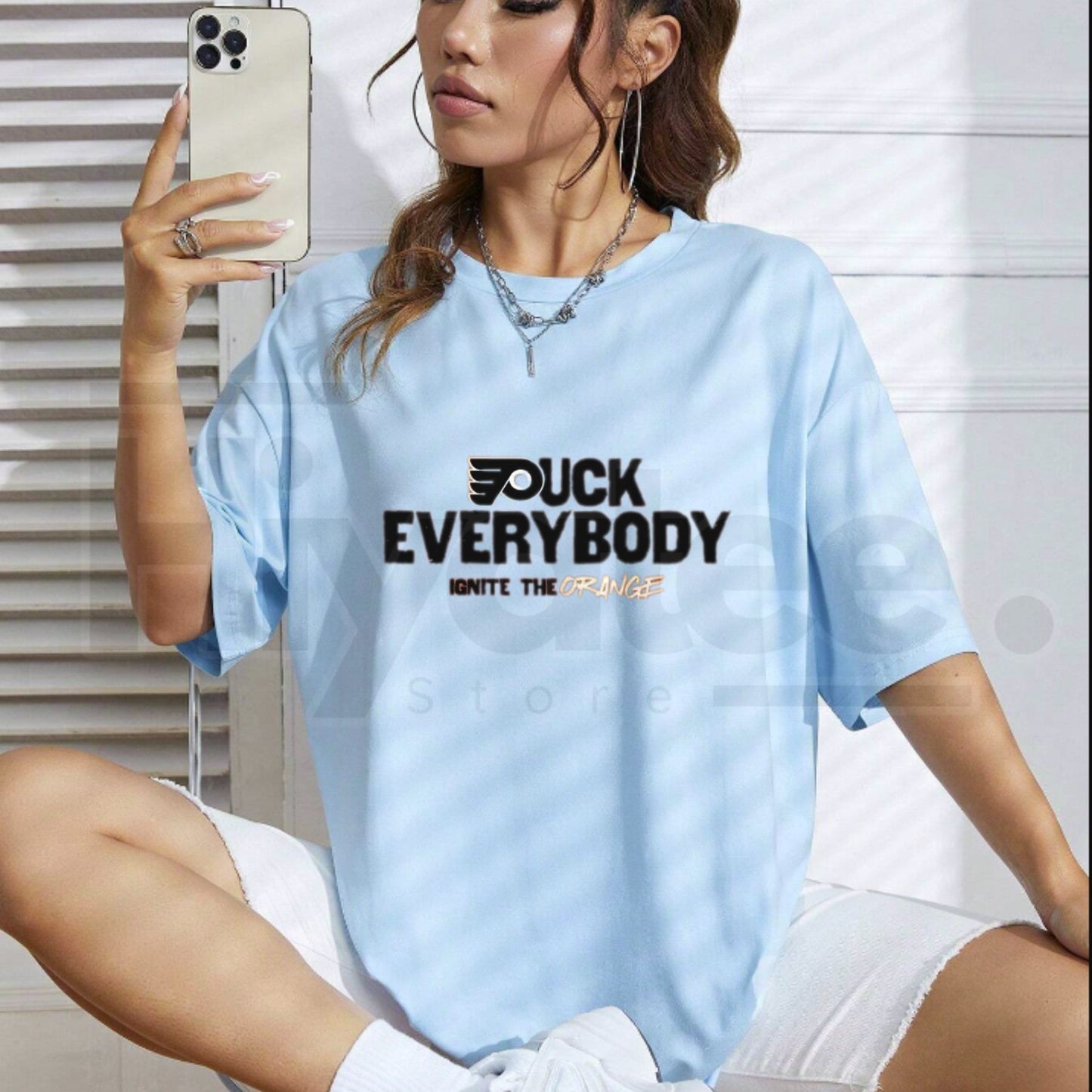 "Puck Everybody" – Funny Sarcastic Hockey Graphic Top