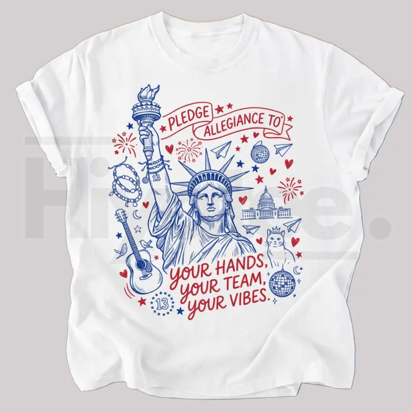 Pledge Allegiance To Your Hands Your Team Your Vibes T-Shirt – Trendy Aesthetic Graphic Tee