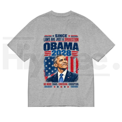 Obama 2028 Typography T-Shirt