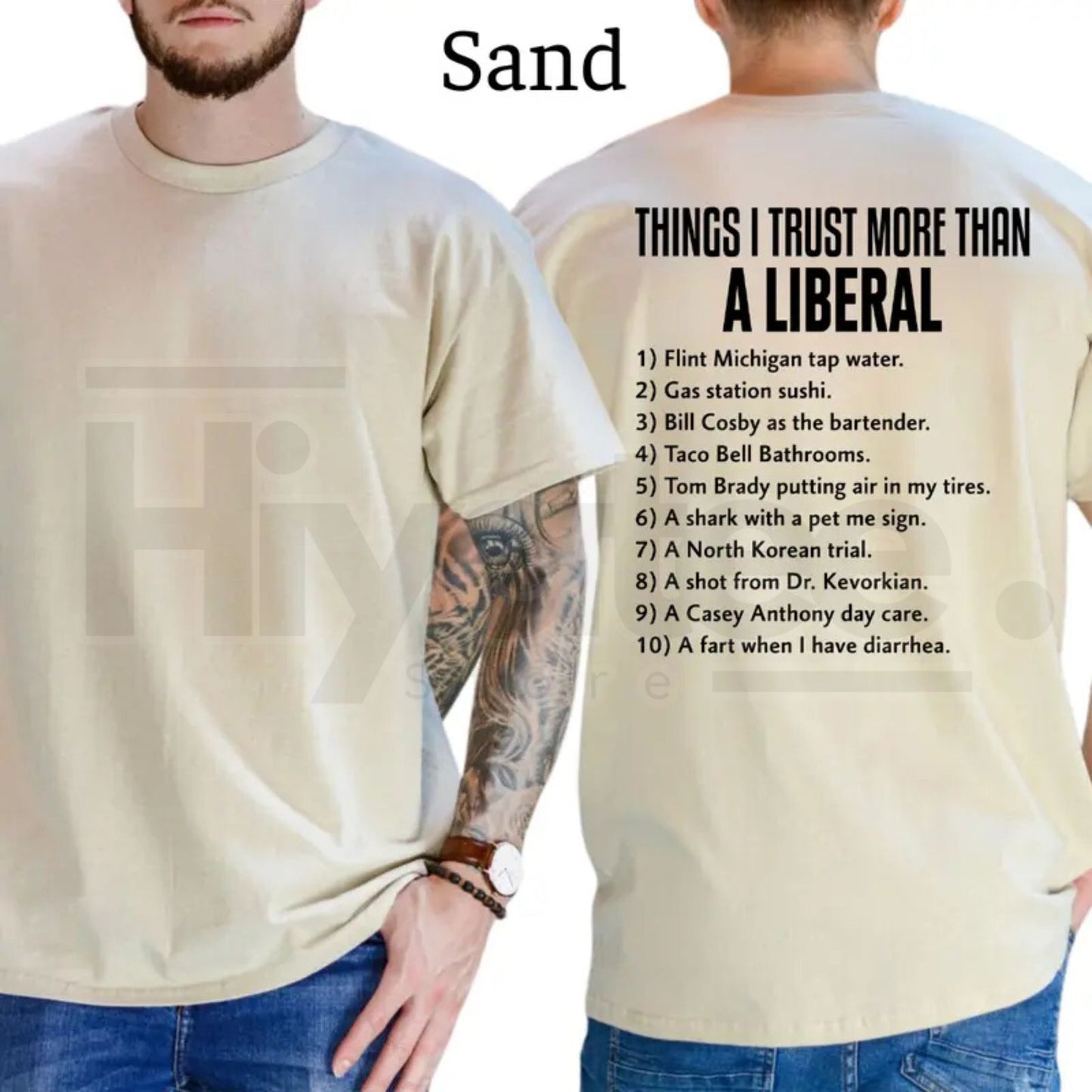 Things I Trust More Than A Liberal T-Shirt – Funny Conservative Patriot Men’s Tee, Sarcastic Political Graphics Shirt