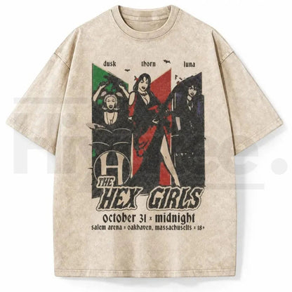 Vintage Acid Wash Gothic Rock Band Art Streetwear T-Shirt – Men's Oversized Dark Aesthetic Heavyweight Cotton Graphic Tee
