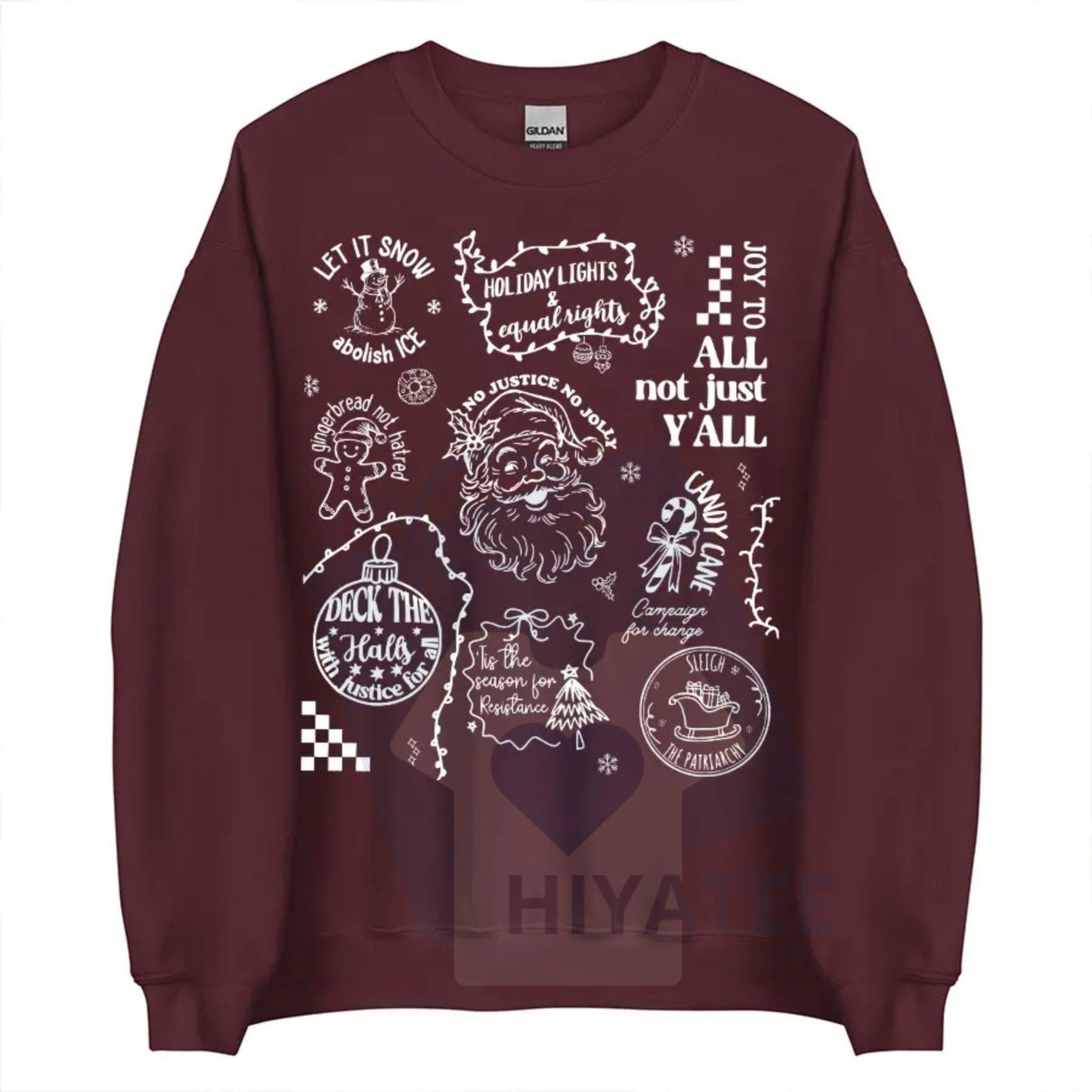 Doodle Christmas Liberal Values Shirt: Subtle Message Social Justice Holiday Sweatshirt, Festive Activist Tee