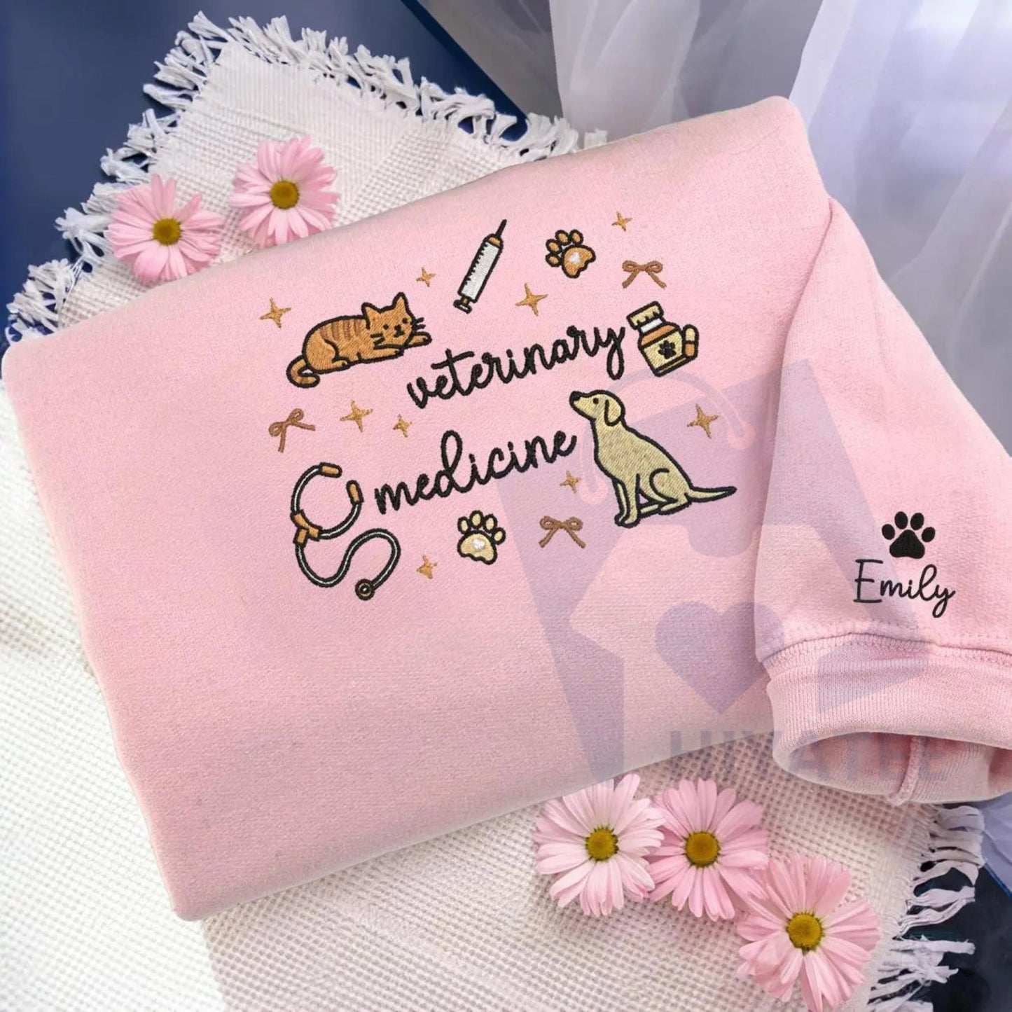 Embroidered Veterinary Medicine Sweatshirt – Classic Vet Tech Crewneck, Animal Science Gift