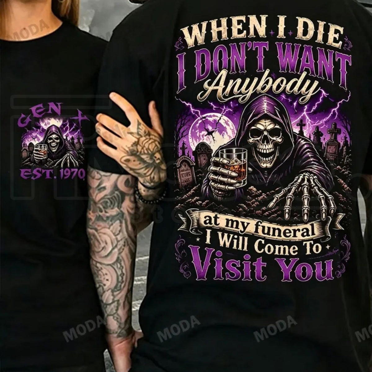 Chaosmoda Gen X Custom Year Skull T-Shirt – Vintage Funeral Humor Tee